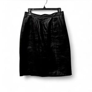 TOMBOY Genuine Leather Black Zip Up Pencil Skirt!